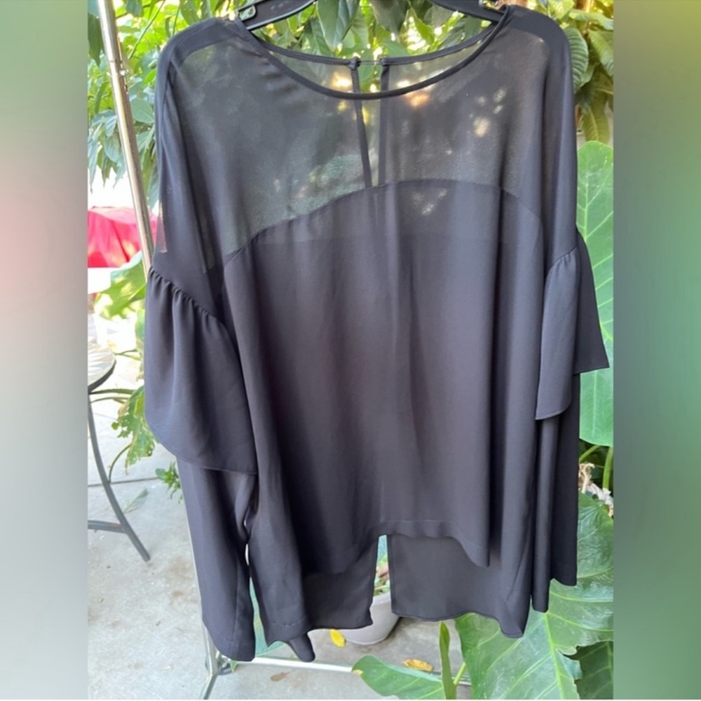 NWT Bcbgmaxazria sheer ruffle blouse